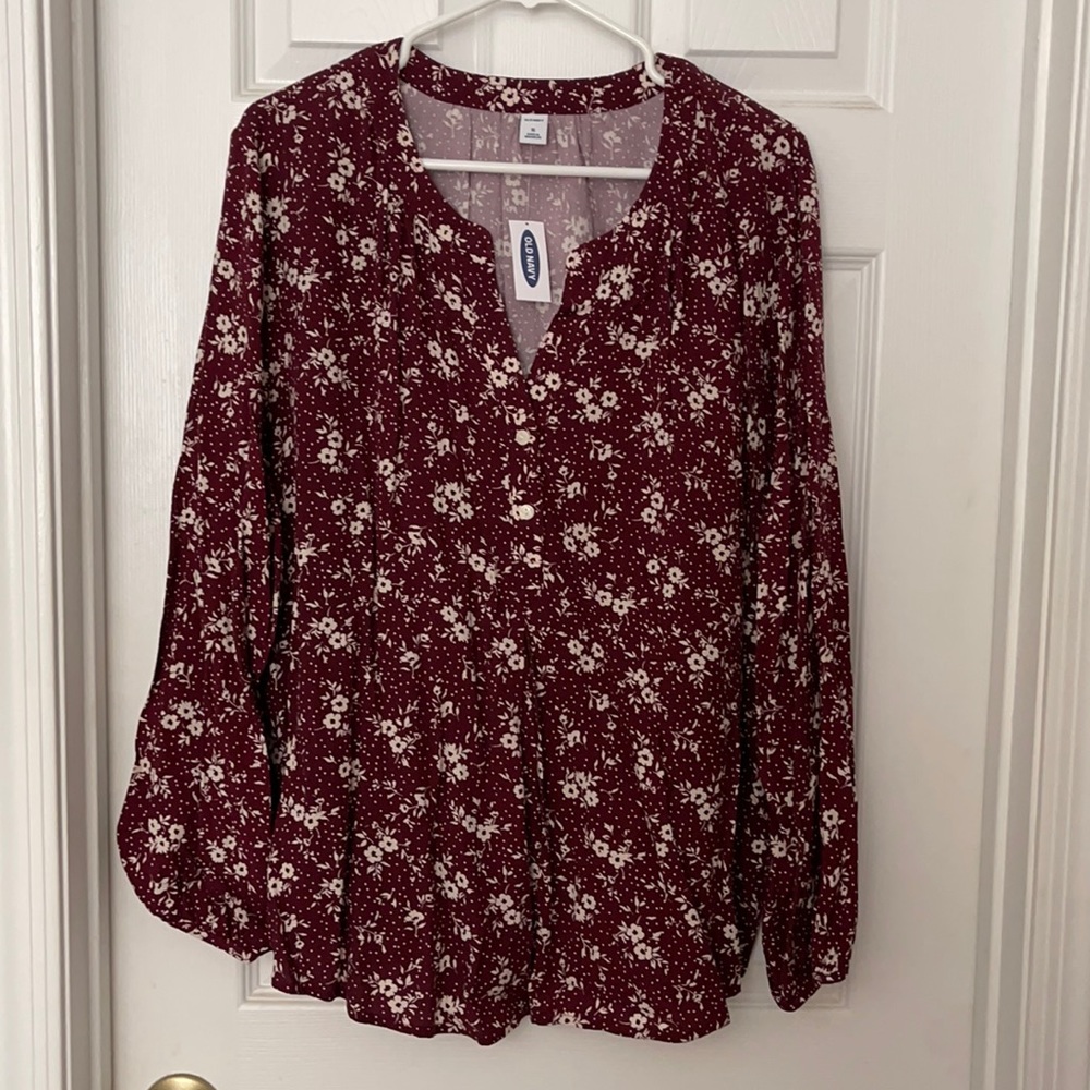 Old Navy, Floral long sleeve blouse, XL